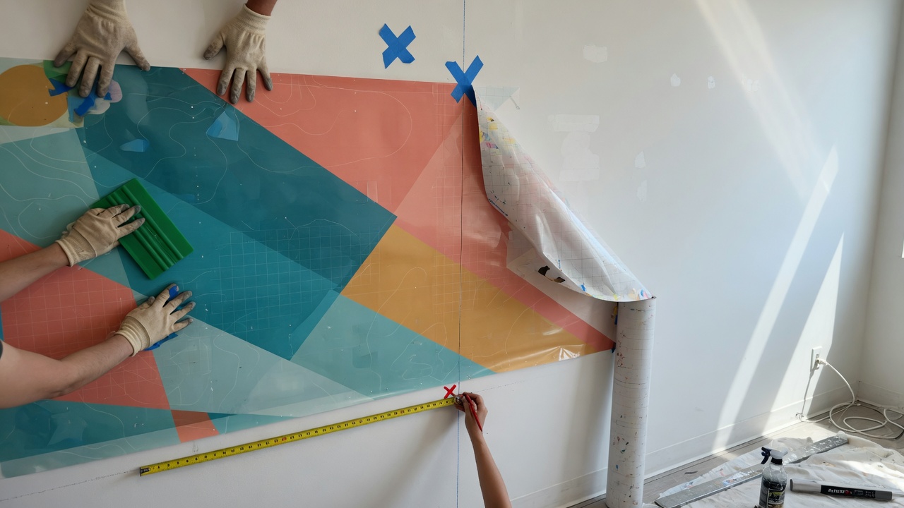 Large-format graphics installed indoors in Irvine
